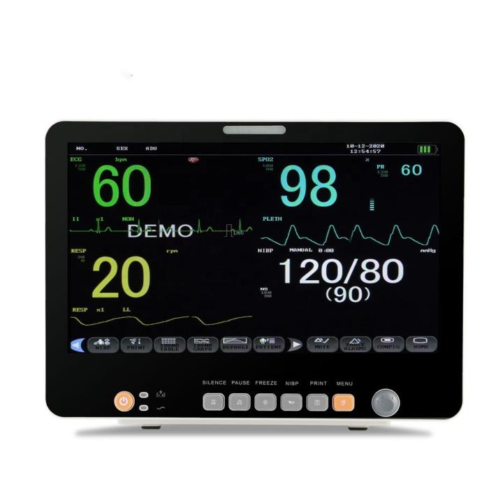15 Inch Multi-parameter Patient Monitor Examination Diagnosis Vital Signs Monitoring for Emergency and ICU