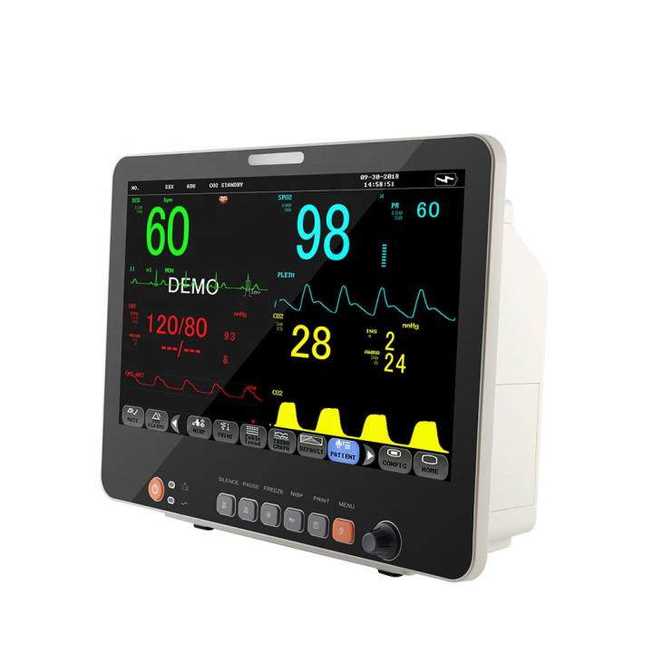 15 Inch Multi-parameter Patient Monitor Examination Diagnosis Vital Signs Monitoring for Emergency and ICU