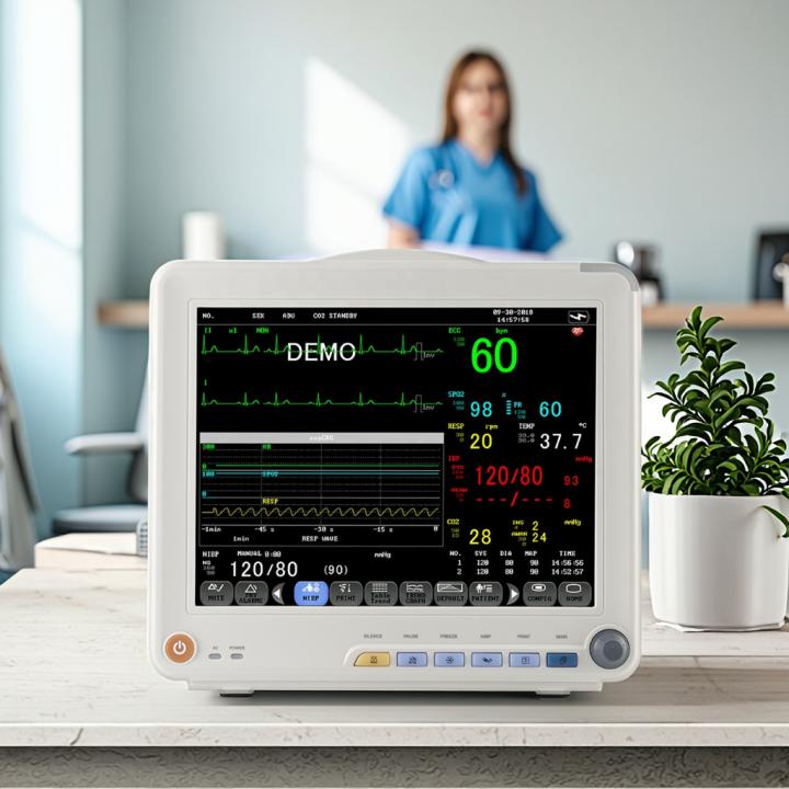 Electric Portable 12.1 Inch High Resolution Color LCD Display ICU Surgery Monitoring Diagnosis Veterinary Patient Monitor