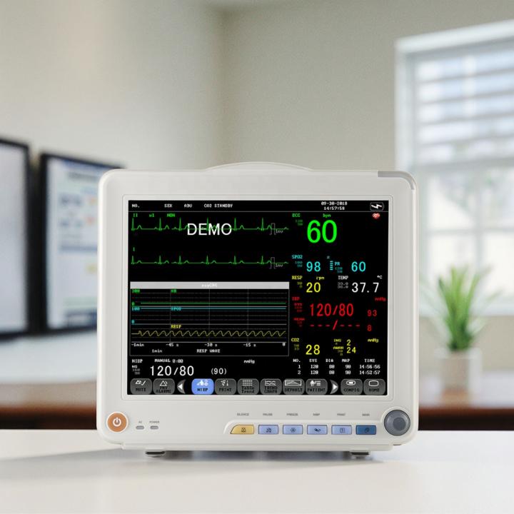Electric Portable 12.1 Inch High Resolution Color LCD Display ICU Surgery Monitoring Diagnosis Veterinary Patient Monitor