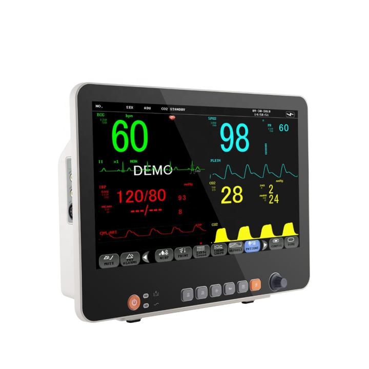 15 Inch Multi-parameter Patient Monitor Examination Diagnosis Vital Signs Monitoring for Emergency and ICU