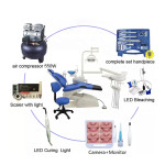 Full Set Integral Dental Chair Unit Electric CE Certified Class II 550W PU Material Ceramic Spittoon High Quality Great