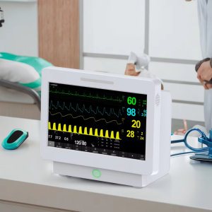 15.6 Inch Touch Screen 12 Lead ECG Patient Monitor ICU Bedside Vital Signs Monitor Compatible with Smart Hospital CMS System