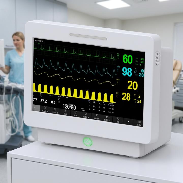 15.6 Inch Touch Screen 12 Lead ECG Patient Monitor ICU Bedside Vital Signs Monitor Compatible with Smart Hospital CMS System